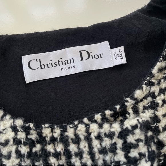 Christian Dior Paris Women's Black White Wool Silk Tweed Vest Made in France Sz4 - Picture 3 of 7